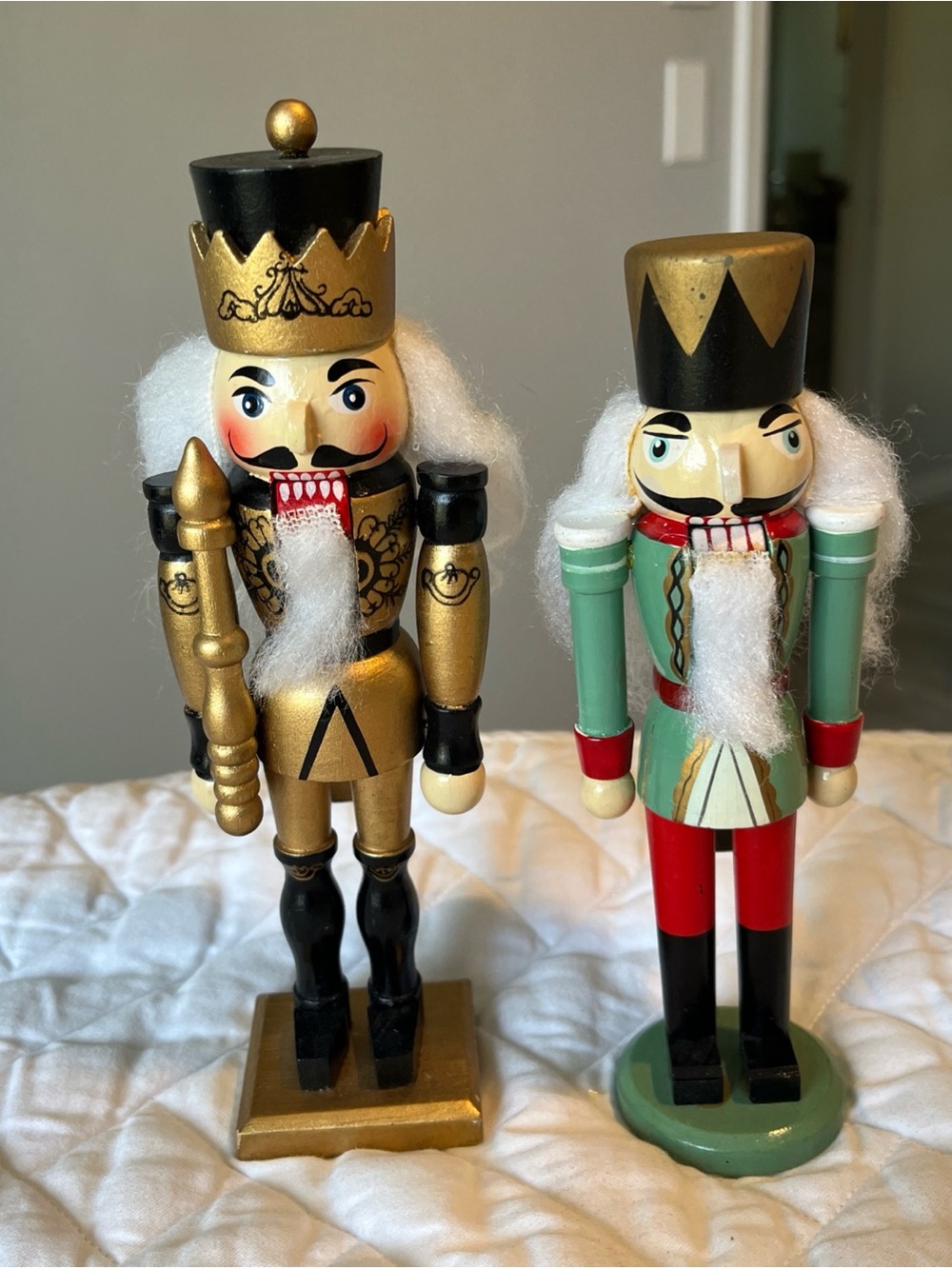 Festive Gold and Green Wooden Nutcracker Set - Home Accents
